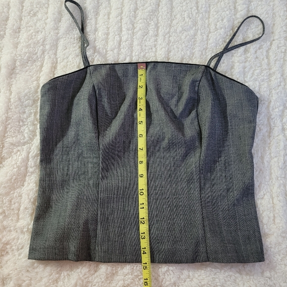 Tangents Women’s Sz 9 Gray Striped 3 Piece Pantsuit with Camisole Top, Blazer - Picture 11 of 16